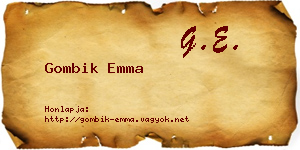 Gombik Emma névjegykártya